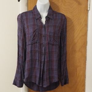 Lucky Brand Purple Plaid Button-Down Shirt